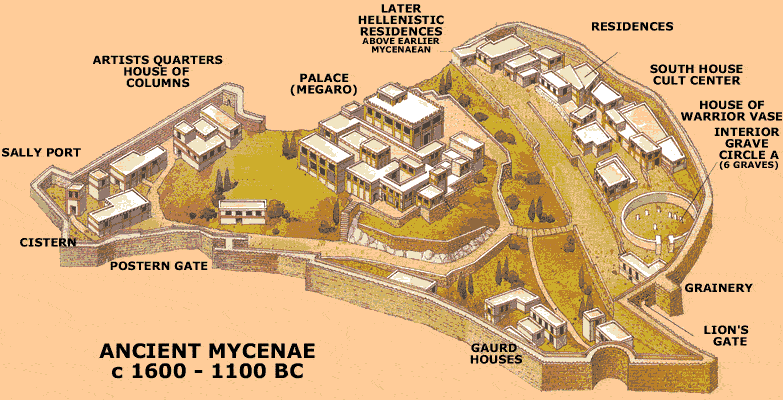 Mycenaean Empire Map Mycenaenmap 